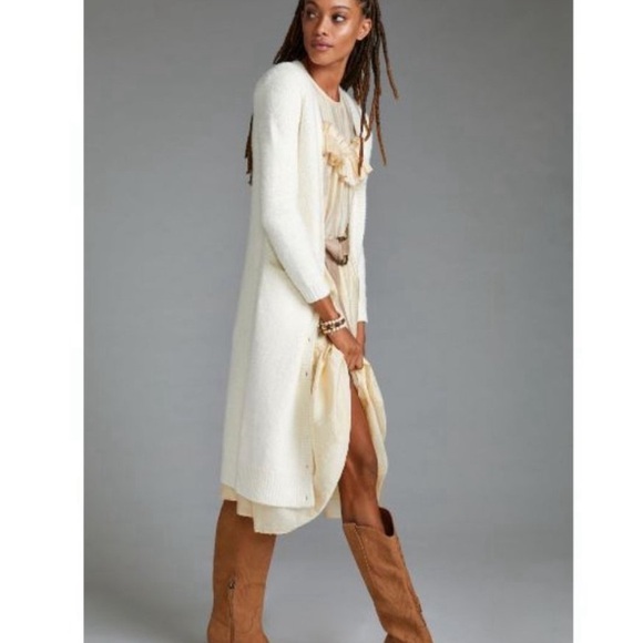 Pilcro Anthropologie Classic Longline Duster Cardigan - Picture 2 of 12